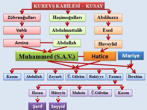 Peygamberimizin aile soy ağacı şema şeklinde gösteriniz