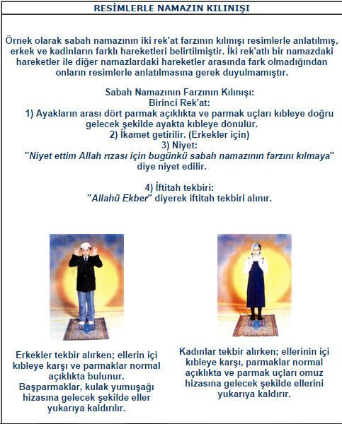 Erkek ve kadının namaz kılış şekli