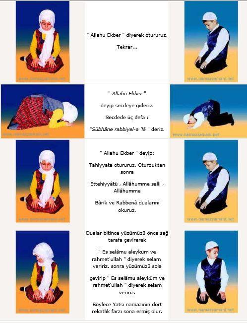 Yatsı namazı nasıl kılınır resimli anlatım