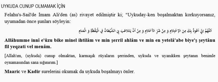Rüyalanmak için dua