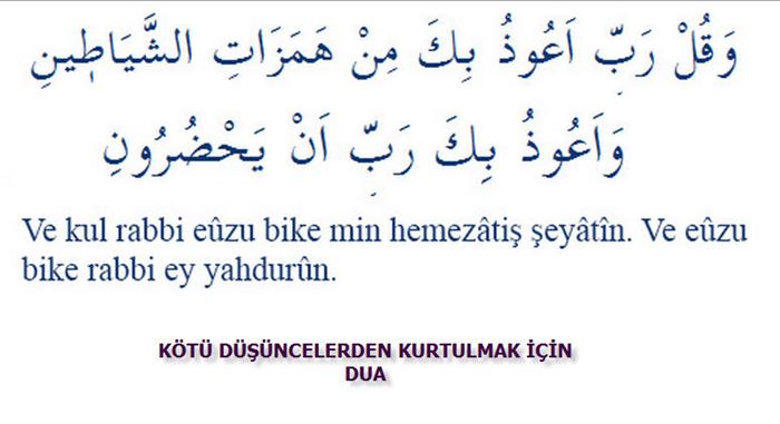 Düşüncelerden kurtulma duası