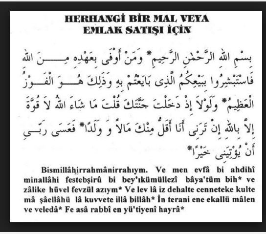Bir şeyin satılması için okunacak dua
