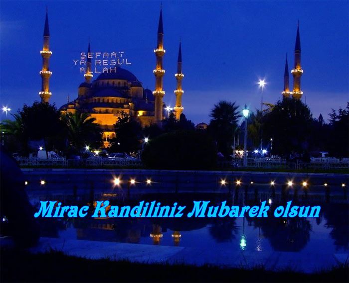 Miraç kandili tebrik kartları