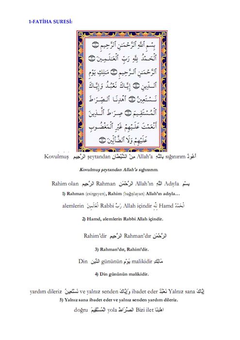 Fatiha’nın Anlamını Biliyormuyuz ?